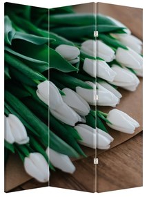 Paraván - Csokor fehér tulipán (126x170 cm)