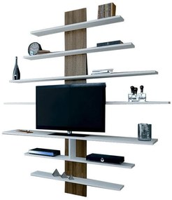 TV szekrény Zebra - White, Walnut