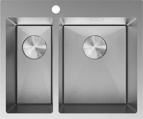 Mexen Flexo acél mosogató 1,5 rekeszes 610 x 510 mm, inox HC - 6446611500-01HC