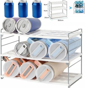 Nyújtható Palacktartó Állvány Fém Kerettel Fehér Asztalhoz És Hűtőszekrényhez