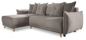 Világosbarna kordbársony kinyitható sarokkanapé (variálható) Lazy Lukka – Miuform