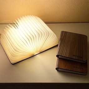 PIPPER | LED világító könyv - tölgy színű - 16x21cm