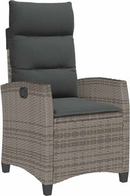 vidaXL szürke polyrattan fekvő kerti szék oldalsó asztallal