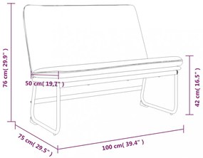 vidaXL tópszínű szövetpad 100 x 75 x 76 cm