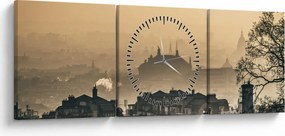 Kép - Város köd alatt (órával) (90x30 cm)