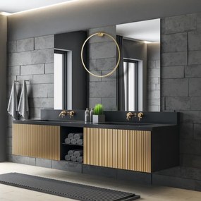 LED fali lámpa SATURNO LED/46W/230V 80 cm átmérő IP44 arany