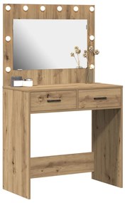piperasztal LED világítással Kézműves tölgy 78.5x41x135 cm