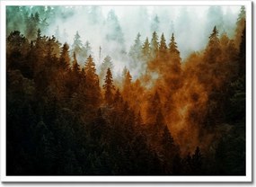 Poszter fehér keretben 70x50 Őszi táj Hegyek