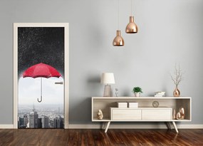 Ajtóposzter öntapadós Umbrella a város felett 95x205 cm