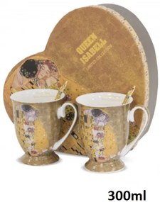 Klimt A Csók porcelán bögre díszdobozban kanállal 2 db