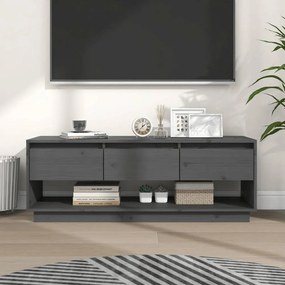Szürke tömör fenyőfa tv-szekrény 110,5 x 34 x 40 cm