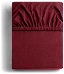 Borvörös gumis jersey lepedő 200x200 cm Amber – Restilo
