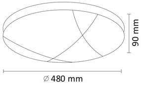 LED Dimmelhető mennyezeti lámpa ATLAS LED/72W/230V 3000-6500K + távirányító