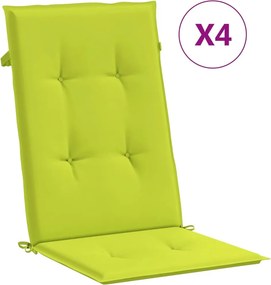 vidaXL 4 db élénkzöld szövet magas háttámlájú székpárna 120x50x3 cm