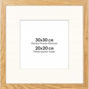 Natúr képkeret 30x30 cm passe-partout 20x20 cm
