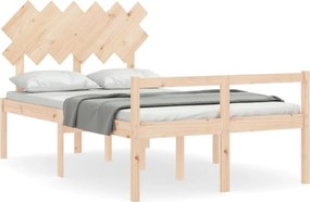 vidaXL tömör fa ágy időseknek fejtámlával 120x200 cm