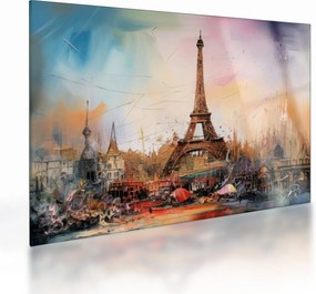 Üveg kép - Az Eiffel-torony festménye (70x50 cm)