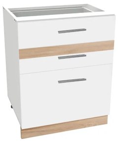 Salandra háromfiókos alsó konyhaszekrény IC 40 Fehér N