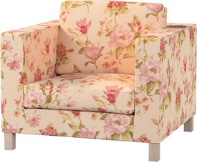 Karlanda Ikea fotelhuzat, nagy virágok, krémszínű háttér