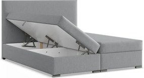 Agen ágy, szövet, 140 x 200, ágyneműtartóval, szürke