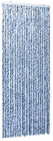 kék, fehér és ezüstszínű zsenília rovarfüggöny 90 x 220 cm