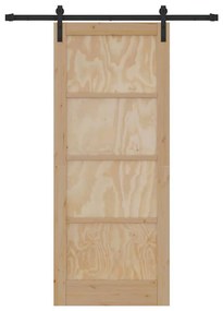 Csúszóajtó Természetes és fekete 83 x 202 cm