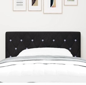 LED Fejvédő Kristálygombos Tufted Fekete 100 cm Bársony