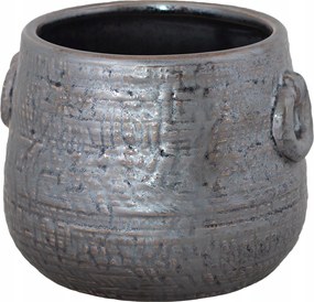 Inka Virágtartó retro stílusú kerámia Ezüst átm. 12cm
