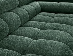 Zöld buklé kinyitható-tárolóhelyes sarokkanapé (jobb oldali-L alakú) Ferucce – ELTAP