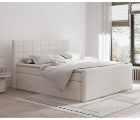 Bézs ágyneműtartós boxspring ágy 140x200 cm Ava – Maison de Rêve