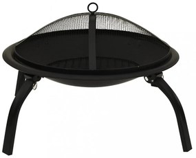 2 az 1-ben acél tűztál és grillező piszkavassal 56 x 56 x 49 cm