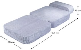 Kék kordbársony gyerek fotel Flip – Wigiwama