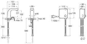 Roca A5A5309C00 - Érintés nélküli mosdócsaptelep L20 4xAA fényes króm