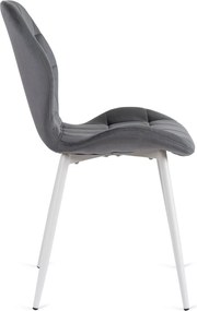 Szék szürke színben, fehér lábakkal, bársony kárpittal. LUCKY