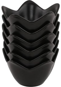 6 darab Lotus kerámia tál 11,8 cm, fekete