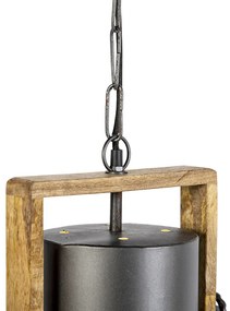 Ipari függőlámpa sötétszürke mangófa betéttel - Mangoes