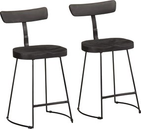 vidaXL 2 db fekete tömör mangófa bárszékek 49x43x79 cm
