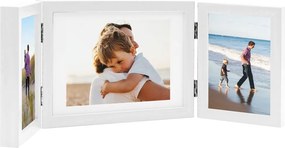 vidaXL fehér háromszárnyas fényképkeret 22x15 cm + 2x(10x15 cm)