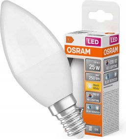 Led izzó B37 Gyertya E14 2.9W 25W 250lm 2700K Meleg CRI97 200° Osram