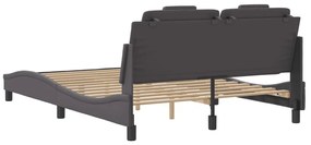 szürke műbőr ágykeret Viana matrac nélkül 140 x 200 cm