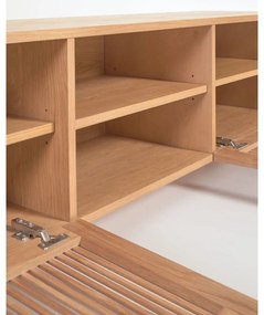 Natúr színű TV-állvány tölgyfa dekorral 180x50 cm Beyla – Kave Home