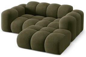 Zöld zsenília sarokkanapé (jobb oldali-heverő résszel) Treno – Cosmopolitan Design