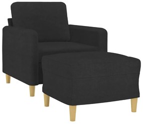 vidaXL fekete szövet kanapéfotel lábtartóval 60 cm