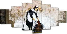 Festmények 210x100 Banksy Szobalány Grafiti