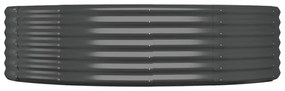 vidaXL antracitszürke porszórt acél kerti magaságyás 214x140x36 cm