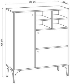 Ewa Sapphire Oak szekrény