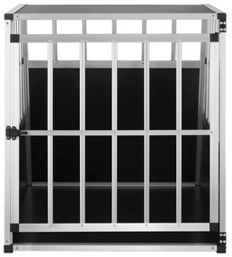 BRUNO kutyaszállító box, 66x90x72cm, ezüst/fekete