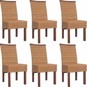 vidaXL 6 db barna természetes rattan étkezőszék