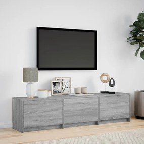 szürke sonoma színű szerelt fa TV-szekrény LED-del 165x34x40 cm