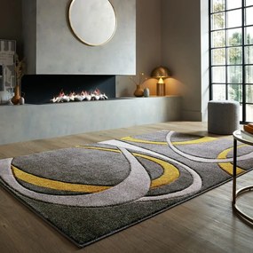 Okkersárga-szürke szőnyeg 160x230 cm Elude Orb – Flair Rugs